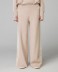 Pantalone In Maglia A Palazzo Con Bande In Contrasto E Logo In Punto Rovescio • Beige Sand
