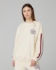 Felpa Paricollo Con Bande E Patch Tennis • Bianco Burro