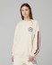 Felpa Paricollo Con Bande E Patch Tennis • Bianco Burro
