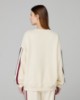 Felpa Paricollo Con Bande E Patch Tennis • Bianco Burro