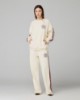 Felpa Paricollo Con Bande E Patch Tennis • Bianco Burro