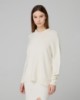 Maglia Cappuccio Con Paillettes Piu' Lunga Sul Dietro • Bianco Burro