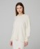 Maglia Cappuccio Con Paillettes Piu' Lunga Sul Dietro • Bianco Burro