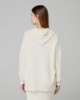 Maglia Cappuccio Con Paillettes Piu' Lunga Sul Dietro • Bianco Burro