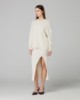 Maglia Cappuccio Con Paillettes Piu' Lunga Sul Dietro • Bianco Burro