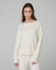 Maglia Paricollo In Maglia Con Paillettes • Bianco Burro