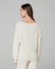 Maglia Paricollo In Maglia Con Paillettes • Bianco Burro