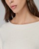 Maglia Paricollo In Maglia Con Paillettes • Bianco Burro