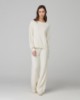 Pantalone Dritto In Maglia Con Paillettes • Bianco Burro
