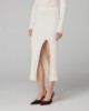 Gonna Midi Con Ampio Spacco In Costina Con Paillettes • Bianco Burro