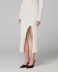 Gonna Midi Con Ampio Spacco In Costina Con Paillettes • Bianco Burro
