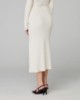 Gonna Midi Con Ampio Spacco In Costina Con Paillettes • Bianco Burro