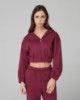 Felpa Cappuccio Full Zip Corta • Bordeaux