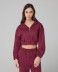 Felpa Cappuccio Full Zip Corta • Bordeaux