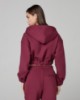 Felpa Cappuccio Full Zip Corta • Bordeaux