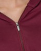 Felpa Cappuccio Full Zip Corta • Bordeaux