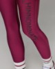 Leggings Vita Alta In Lycra Lucida Stampa Grande Con Cucitura Bottom Up • Bordeaux