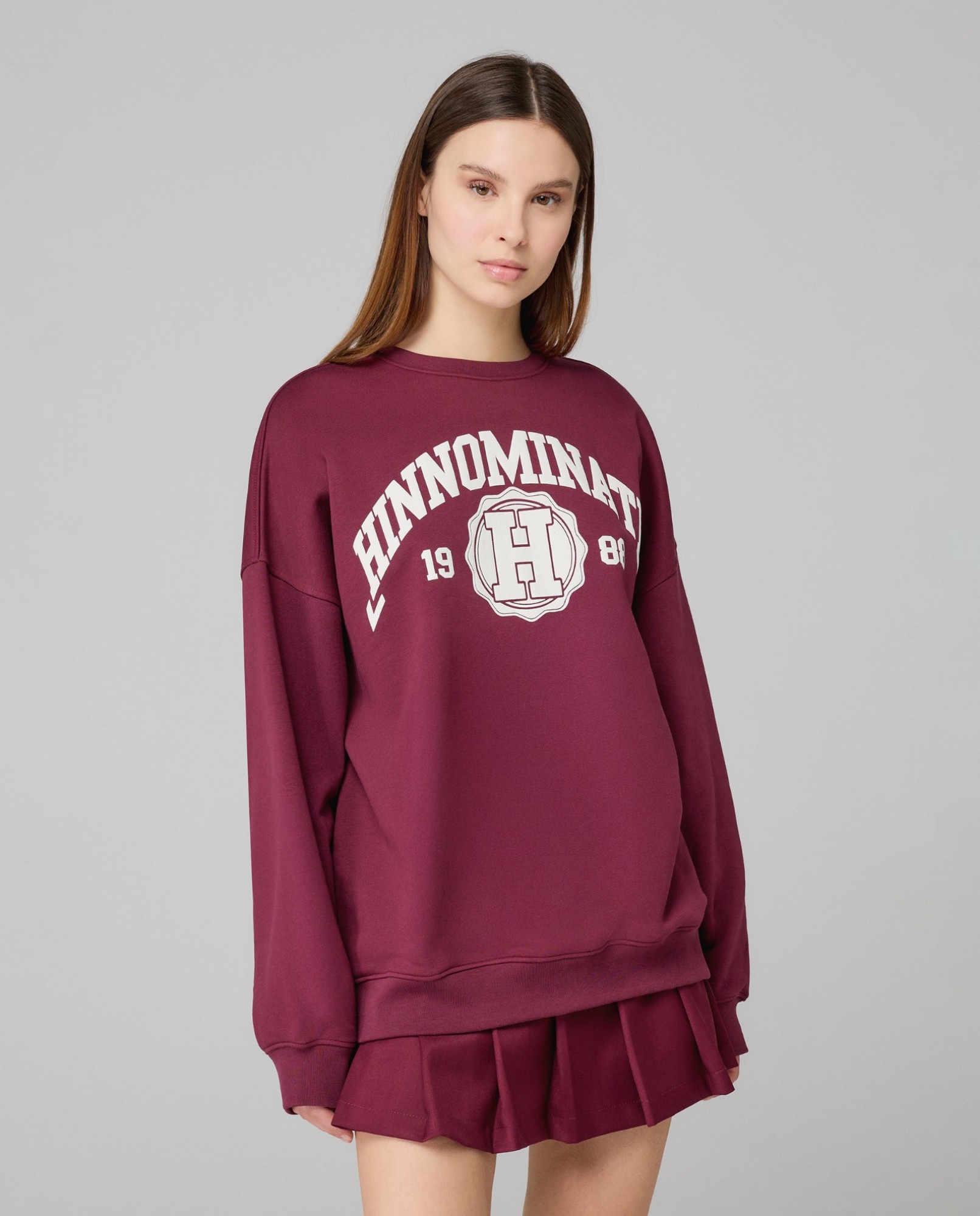 Felpa Paricollo Over College • Bordeaux