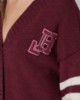 Cardigan Con Rotture, Righe E Patch College • Bordeaux
