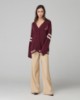 Cardigan Con Rotture, Righe E Patch College • Bordeaux