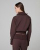 Felpa Collo Alto Full Zip Con Inserti In Maglia • Moro