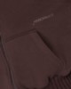 Felpa Collo Alto Full Zip Con Inserti In Maglia • Moro