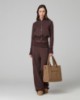 Felpa Collo Alto Full Zip Con Inserti In Maglia • Moro