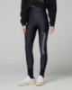 Leggings Vita Alta In Lycra Lucida Stampa Grande Con Cucitura Bottom Up • Nero