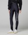 Leggings Vita Alta In Lycra Lucida Stampa Grande Con Cucitura Bottom Up • Nero