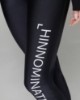 Leggings Vita Alta In Lycra Lucida Stampa Grande Con Cucitura Bottom Up • Nero