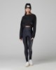 Leggings Vita Alta In Lycra Lucida Stampa Grande Con Cucitura Bottom Up • Nero