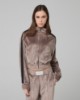 Felpa Full Zip In Ciniglia Con Banda In Lurex • Fango