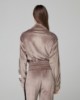 Felpa Full Zip In Ciniglia Con Banda In Lurex • Fango