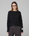 Maglia Paricollo Corta Con Trecce E Rotture • Nero