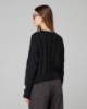 Maglia Paricollo Corta Con Trecce E Rotture • Nero