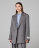Blazer Doppiopetto Con Spalline • Grigio Melange
