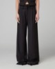 Pantalone In Twill Vita Alta Con Doppio Cinto • Nero
