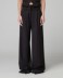 Pantalone In Twill Vita Alta Con Doppio Cinto • Nero