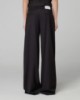 Pantalone In Twill Vita Alta Con Doppio Cinto • Nero