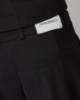 Pantalone In Twill Vita Alta Con Doppio Cinto • Nero