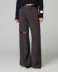 Pantalone In Bull Denim A Palazzo Con Rotture • Moro