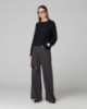 Pantalone In Bull Denim A Palazzo Con Rotture • Moro