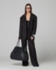 Borsa Grande In Ecopelle Con Placchetta In Metallo • Nero