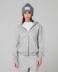 Felpa Cappuccio Basica Full Zip Con Marsupio • Grigio Melange