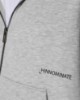 Felpa Cappuccio Basica Full Zip Con Marsupio • Grigio Melange