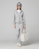 Felpa Cappuccio Basica Full Zip Con Marsupio • Grigio Melange