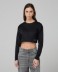 Crop Top Basico In Jersy A Manica Lunga • Nero