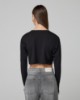 Crop Top Basico In Jersy A Manica Lunga • Nero