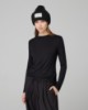Maglia Paricollo In Viscosa Manica Lunga • Nero