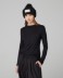 Maglia Paricollo In Viscosa Manica Lunga • Nero